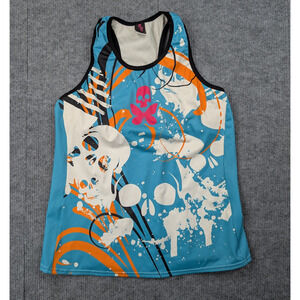 Betty Designs Cycling Jersey Womens 2XL Sleeveless Tank Skull Graphic Tri Top
